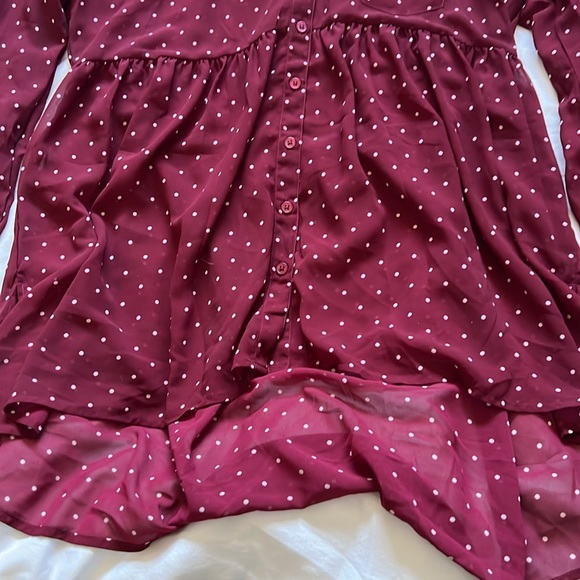 Red Camel Burgundy Polka Dot Shirt - Picture 4 of 5